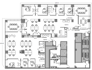 Preliminary space study for a tenant in real estate management and development.
